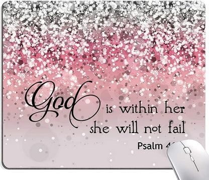 Hokafenle Mouse Pad, Psalm 46:5 God is Within Her, She Will not Fall by Hokafenle