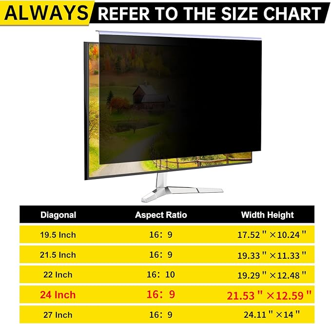 [2-Pack 24 Inch Computer Privacy Screen Filter - Image 7