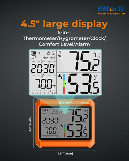 Elitech Digital Bluetooth Hygrometer Thermometer, Refrigerator Thermometer - Image 8