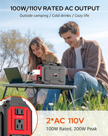 Solar Powered Generator 200W Peak/100W Rated, Portable Solar Generator Power - Image 3