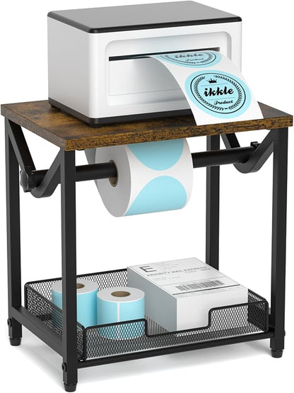 ikkle Label Holder for Rolls and Fanfold Labels, Wooden Thermal Label Holder by iKKLEHome