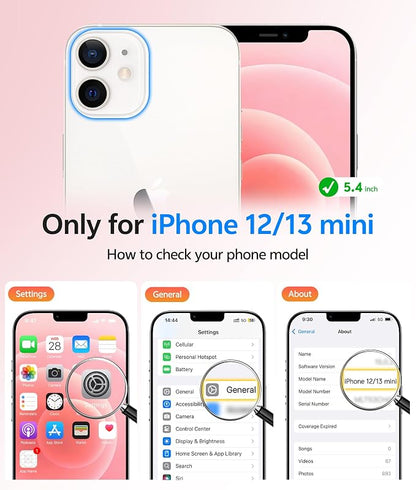 FNTCASE for iPhone 13 Mini Case: for iPhone 12 Mini Case Translucent Matte - Image 2