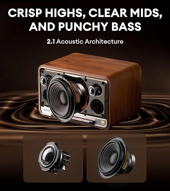 Edifier D32 Tabletop Wireless Speaker, Hi-Res Audio, 2.1 Acoustic Architecture - Image 3