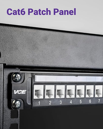 VCE 24 Port Patch Panel, 1U Blank Cat6 Rackmount Panel - Image 5