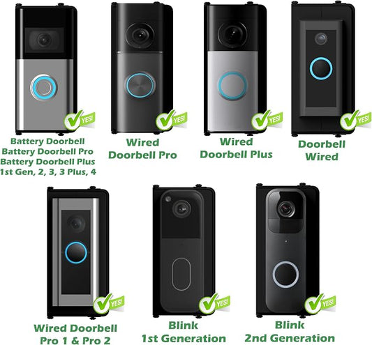No Drill Adjustable 25 to 55 Degree Doorbell Angle Mount - Image 2