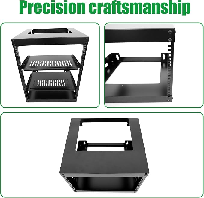 9U Wall Mount Open Frame 19 Inch Server Equipment Rack Wall Mountable Heavy - Image 5