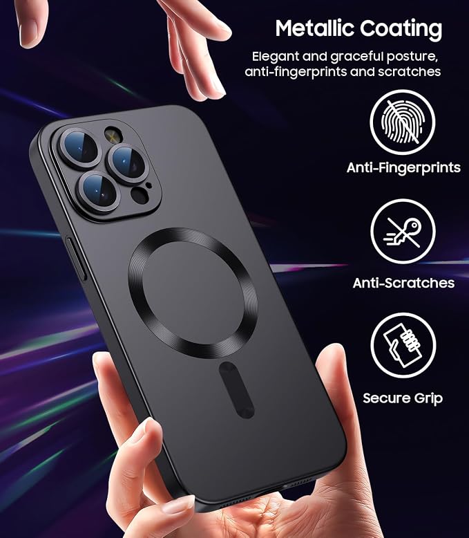 Magnetic for iPhone 14 Pro Max Case Slim Soft TPU Bumper Shockproof Metallic - Image 5