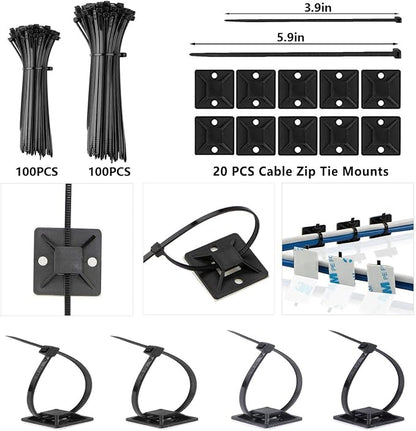 ELII 327 PCS Cable Management Kit 4 Cable Cable Sleeves, 65 Cable Clips - Image 6