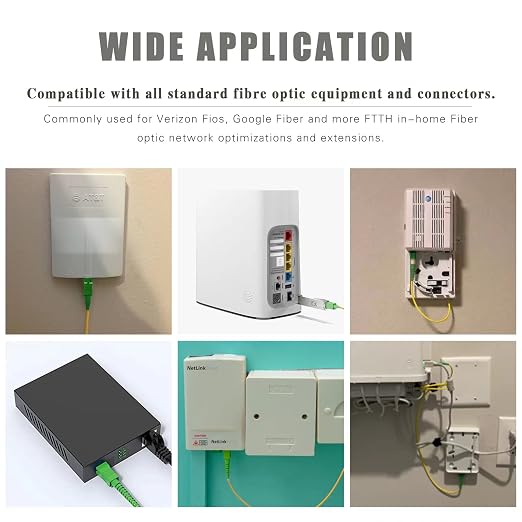 SC/APC to SC/APC Fiber Optic Internet Cable, Single Mode Fiber Patch Cable - Image 2