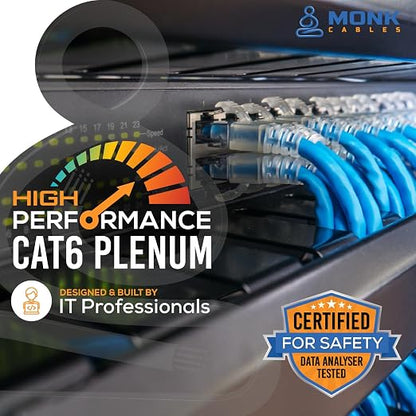 MONK CABLES | CAT6 Plenum Cable 1000ft | UTP, 550MHz | DSX-8000 Certified | - Image 6