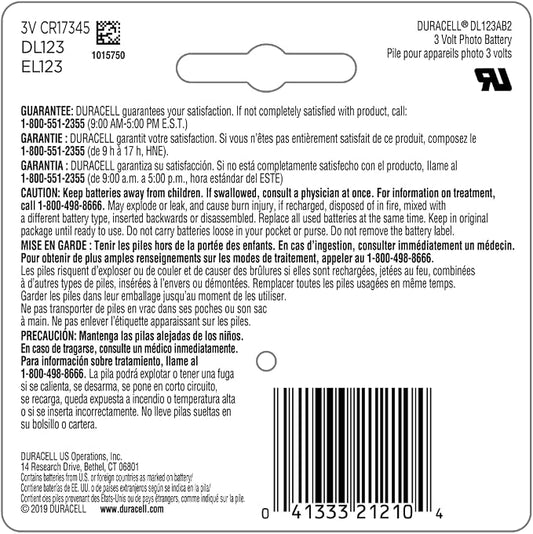 Duracell CR123A 3V Lithium Battery, 3 Volt High Power, Long-Lasting - Image 2