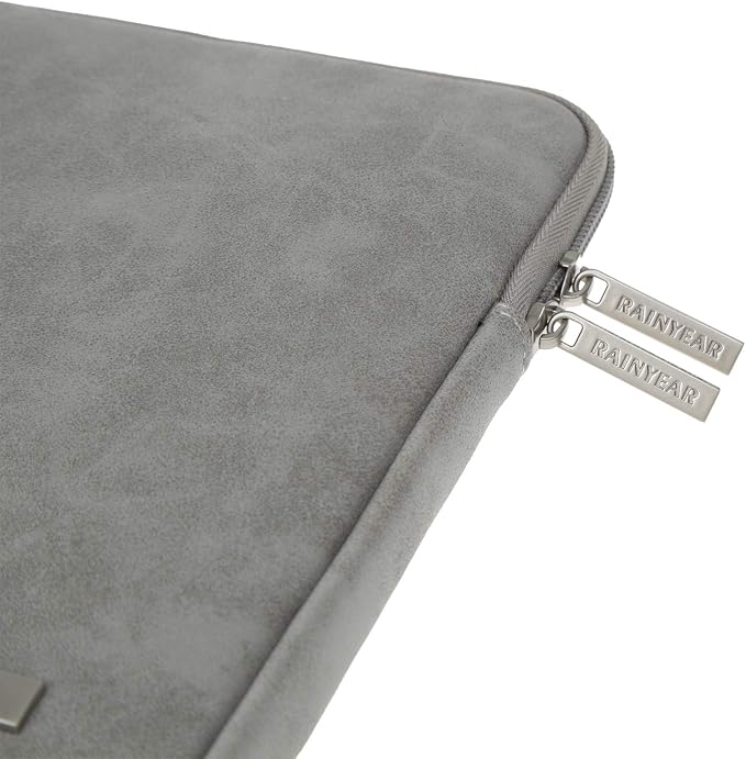 RAINYEAR 15 Inch Laptop Sleeve PU Suede Leather Case Padded Cover Water - Image 5