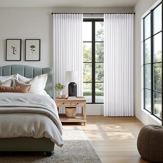 Memory Trained Pinch Pleated Curtains 90 Inches Long, Viral Linen Pinch Pleat - Image 2