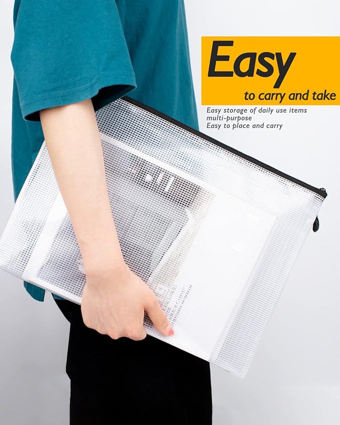 SUNEE Plastic Pencil Pouch 4.6x9.2 in, Small Storage Bags, Plastic Zip File Bags - Image 7