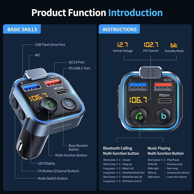 UNBREAKcable Bluetooth 5.3 FM Transmitter - Image 4