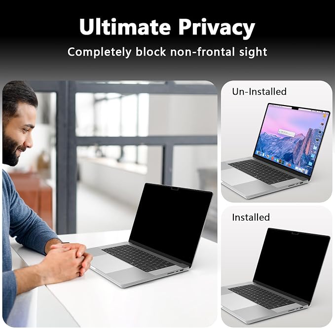360° Magnetic Privacy Screen for MacBook Air 13.6 Inch, Removable Screen - Image 6