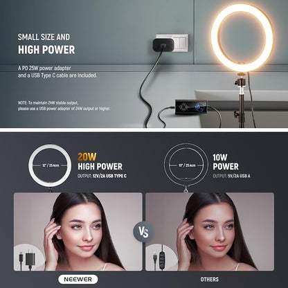 NEEWER 10" 20W High Power LED Ring Light - Image 6