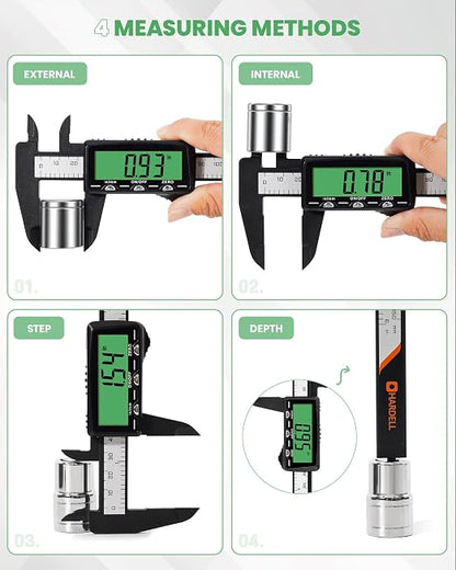 HARDELL Rechargeable Digital Caliper 6", Plastic Calipers - Image 7