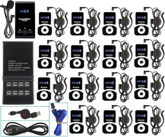 EXMAX® ATG-100T 195MHz Wireless Tour Guide System Simultaneous Translation by EXMAX
