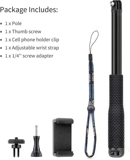 SOONSUN 45'' Waterproof Selfie Stick Extendable Monopod Hand Grip Aluminum - Image 8