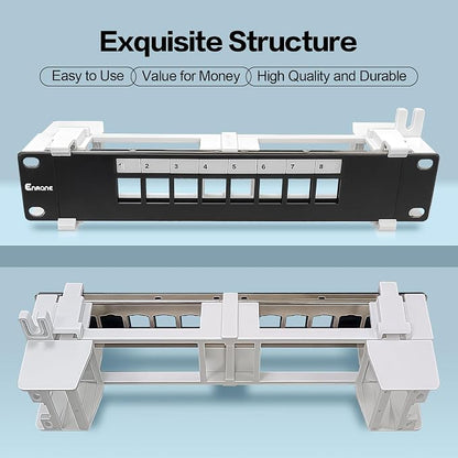 8 Port Blank Keystone Patch Panel Wall Mount 10inch - Image 7