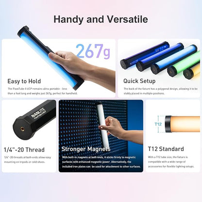 NANLITE PavoTube II 6CP LED RGB Tube: 2400K-12000K Broader Color Temperature - Image 3