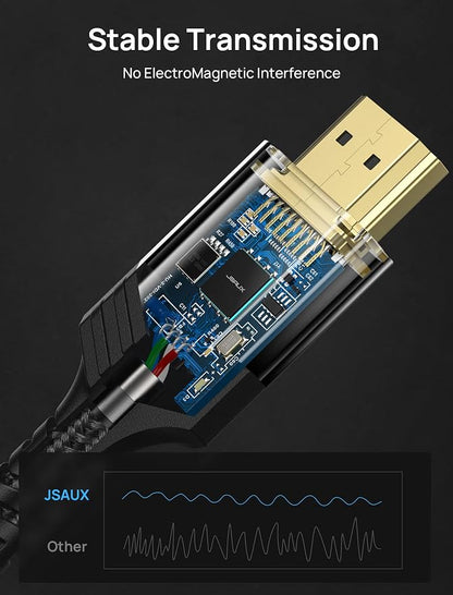 JSAUX 10K HDMI Cable 2.1 10FT 2-Pack 48Gbps 8K & 4K Ultra High Speed Cord eARC - Image 7