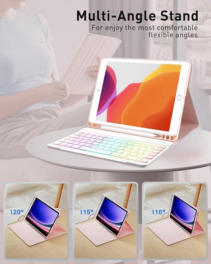 Keyboard Case for Galaxy Tab A8 10.5 Inch 2022, Slim Lightweight 7 Color - Image 4