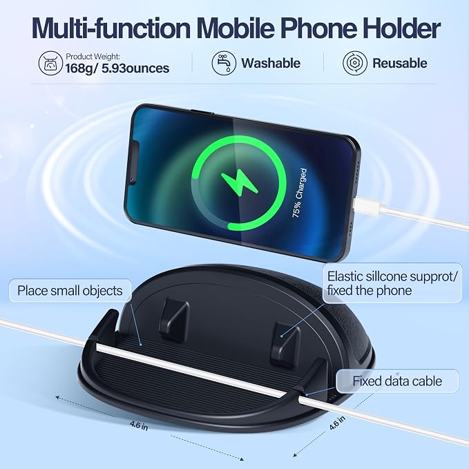 Loncaster Car Phone Holder, Car Phone Mount Silicone Car Pad Mat - Image 5