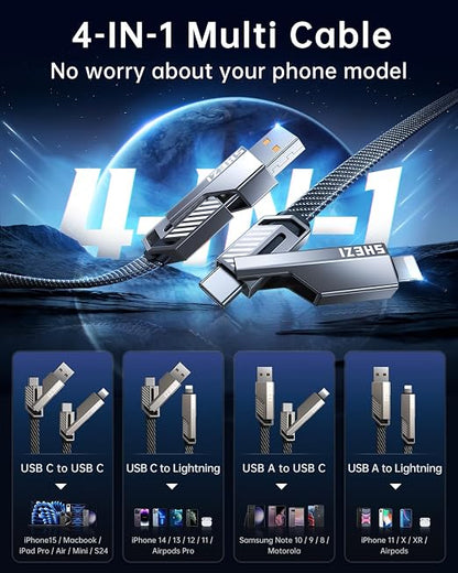 4-in-1 USB C Cable 60W 3FT Compatible - Image 2