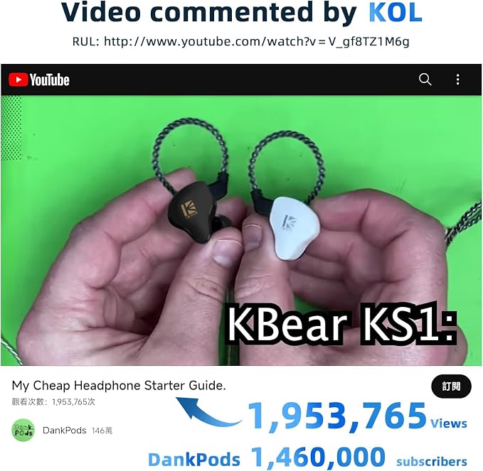 KBEAR KS1 USB C Headphones Wired Earbuds, Crystal Clear Sound Earphones - Image 3