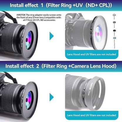 37mm Lens to 77mm Camera Lens Adapter, 37mm to 77mm Filter Step-up Ring Adapter - Image 6