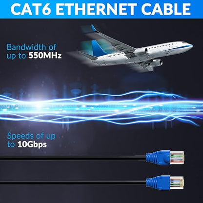 Cat6 Outdoor Ethernet Cable 35ft, Heavy Duty Double Jackets Internet Cord - Image 5