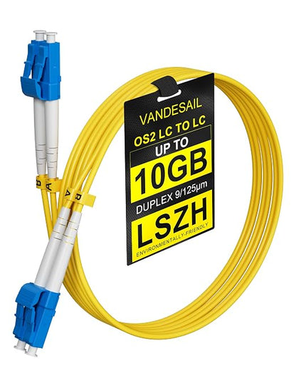 75FT Singlemode OS2 LC to LC Fiber Cable, Individually Tested, Low Insertion by VANDESAIL