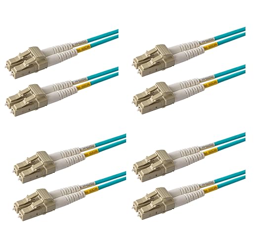 SpeedyFiberTX 4-Pack 0.2 Meter Multimode 10G OM3 50/125 Fiber Optic Patch Cable by SpeedyFiberTX