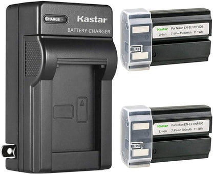 Kastar 2-Pack EN-EL1 Battery and AC Wall Charger Replacement by Kastar