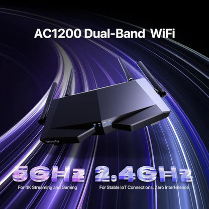 Tenda AC1200 Smart WiFi Router, High Speed Dual Band Wireless Internet Router - Image 2