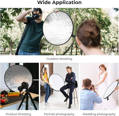 2-in-1 Photo Reflector Fill Light Soft Light Collapsible Reflector 12" 30cm - Image 6