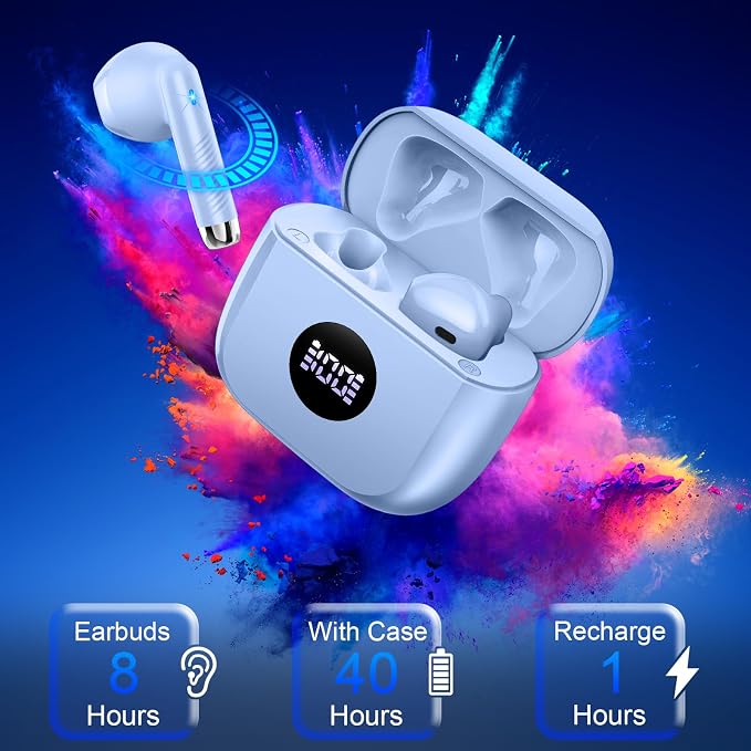 Jxrev Wireless Earbuds Bluetooth 5.4 Headphones Noise Cancelling, Earphones - Image 3