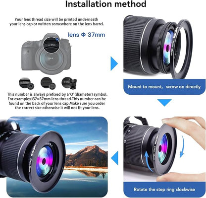 37mm Lens to 58mm Camera Lens Adapter, 37mm to 58mm Filter Step up Ring Adapter - Image 5