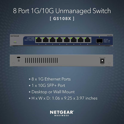 NETGEAR 8-Port 1G/10G Gigabit Ethernet Unmanaged Switch - - Image 2