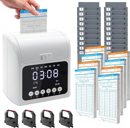 TooCust Time Clock Bundle for Small Business, Passcode Time Clock Punch Machine by TooCust