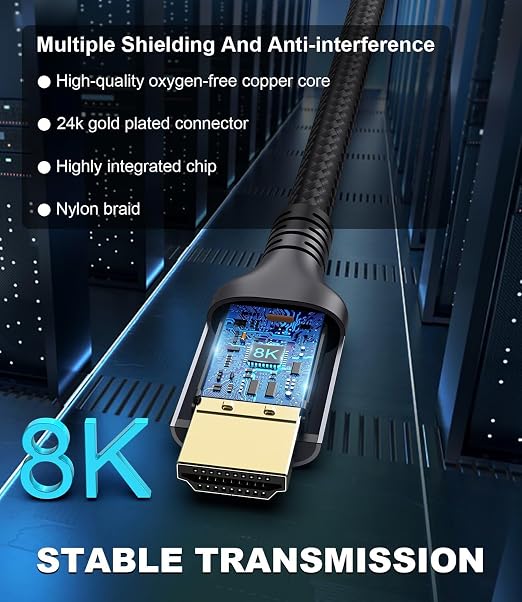Certified 10K 8K HDMI 2.1 Cable 20 FT, 48Gbps Ultra High Speed HDMI Cable - Image 4