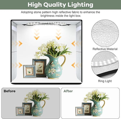 Lightdow 16"x16"x12" Photo Studio Light Box Photography - Image 6
