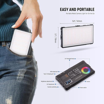 NEEWER Basics RGB Video Light, 8W 2700K-7500K Portable Full RGB Colors 17 - Image 6