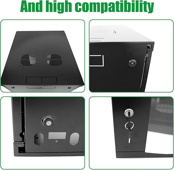 15U Server Cabinet Wall Mount Rack Enclosure - Image 6