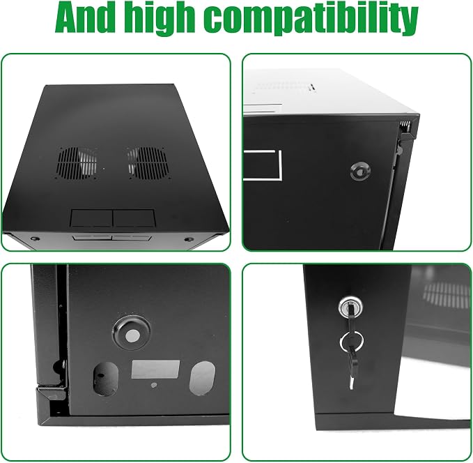 12U Server Cabinet Wall Mount Rack Enclosure - Image 6