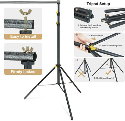 LINCO Lincostore Backdrop Support Stand Kit 10x6.5ft Adjustable Photography - Image 9