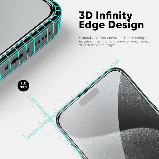 FLOLAB NanoArmour ONETIME PRO for iPhone 15 Pro Max Screen Protector, - Image 3