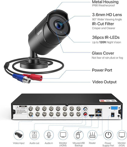 ZOSI 16CH 3K Lite Security Camera System - Image 8